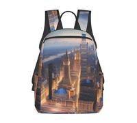 FBGHHTY Mochila ligera con estampado de imagen de ciudad para hombres y mujeres, resistente al agua, bolsa de viaje, plegable, casual