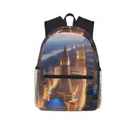 FBGHHTY Mochila ligera e informal con estampado de imagen de ciudad para viajes, senderismo, trabajo, desplazamientos