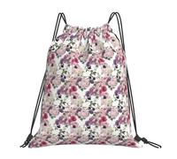 FBGHHTY Mochila ligera plegable con cordón con estampado de rosas rosas, bolsa de gimnasio, viajes, yoga, actividades al aire libre
