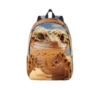 FBGHHTY Mochila ligera unisex con estampado de gecko de leopardo y arena, con doble hombro, viajes, al aire libre, viajes, casual, diario, Black, M, Mochilas rucksack