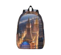 FBGHHTY Mochila ligera unisex con estampado de imagen de ciudad, doble hombro, viajes, al aire libre, viajes, viajes, uso diario casual, Black, M, Mochilas rucksack