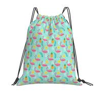FBGHHTY Mochila ligera y plegable con cordón con estampado de flamencos rosas, bolsa de gimnasio, viajes, yoga, actividades al aire libre