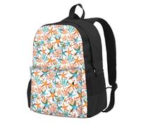 FBGHHTY Mochila para adultos con estampado de estrella de mar marina y coral, resistente al agua, ligera, para senderismo, viajes, escapadas de fin de semana al aire libre