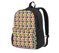FBGHHTY Mochila para adultos con estampado de flores coloridas, resistente al agua, ligera, para senderismo, viajeros al aire libre, escapadas de fin de semana