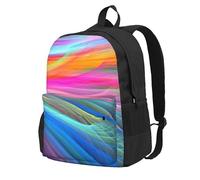 FBGHHTY Mochila para adultos con estampado de océano arcoíris, resistente al agua, ligera, para senderismo, viajes, al aire libre, escapadas de fin de semana