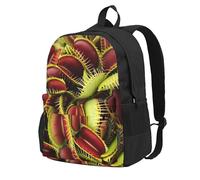 FBGHHTY Mochila para adultos con estampado de plantas carnívoras, resistente al agua, ligera, para senderismo, viajes, escapadas de fin de semana al aire libre