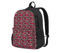 FBGHHTY Mochila para adultos con estampado de rosas rojas, resistente al agua, ligera, para senderismo, viajes, escapadas de fin de semana al aire libre