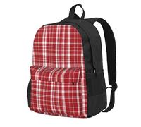 FBGHHTY Mochila para adultos con estampado rojo y negro a cuadros, resistente al agua, ligera, para senderismo, viajes, escapadas de fin de semana al aire libre