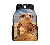 FBGHHTY Mochila unisex con estampado de gecko de leopardo y arena con doble hombro, bolsa de viaje, negocios, fin de semana, camping