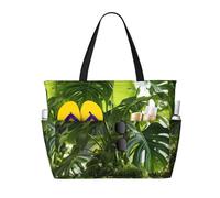 FBGHHTY Monstera Deliciosa Banana Palm Print Bolsa de viaje de gran capacidad unisex impermeable ligera bolsa de vacaciones camping