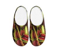 FBGHHTY Pantuflas de casa con estampado de plantas carnívoras para hombres y mujeres, versátiles y elegantes, suela TPR para interiores y exteriores