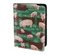 FBGHHTY Pigs in Farm - Funda tipo cartera para documentos de viaje con diseño de cerdos en granja para hombres y mujeres, elegante funda para pasaporte de 5.5 pulgadas, accesorio seguro