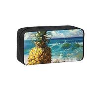 Fbghhty Pineapple by The Sea - Estuche organizador ligero de gran capacidad para artículos de papelería, oficina, uso diario