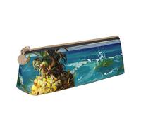 FBGHHTY Pineapple by The Sea Print - Estuche triangular de gran capacidad para estudiantes, para uso diario, escuela, universidad