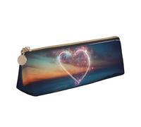 FBGHHTY Shooting Star - Estuche triangular con estampado de corazón para estudiantes, gran capacidad, para uso diario, escuela, universidad