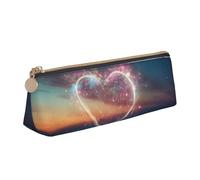 FBGHHTY Shooting Star - Estuche triangular con estampado de corazón para estudiantes, gran capacidad, para uso diario, escuela, universidad