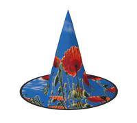FBGHHTY Sombrero de fiesta con estampado de amapolas en cielo azul para adultos, celebraciones, carnaval, fiesta, disfraz de cosplay