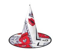 FBGHHTY Sombrero de fiesta para adultos, diseño de labios y amor con corazón rojo, para fiestas, carnaval, disfraz de cosplay