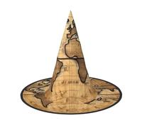FBGHHTY Sombrero de fiesta para adultos, diseño de mapa antiguo, diseño de globo del mundo, celebraciones, carnaval, fiesta, disfraz de cosplay
