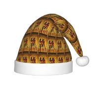 FBGHHTY Sombrero de Navidad con estampado de la serie de la tribu del antiguo Egipto para niños, gorro de Navidad, comunidad, Papá Noel, Halloween, fiesta divertida
