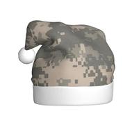 FBGHHTY Sombrero de Papá Noel con estampado de camuflaje digital del ejército para adultos, para fiestas, Año Nuevo, celebraciones, accesorio de disfraz de Navidad