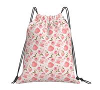 FBGHHTY Tazas de té con rosas románticas estampadas, ligeras, plegables, con cordón, bolsa de gimnasio, viajes, yoga, actividades al aire libre