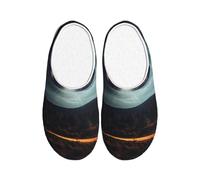 FBGHHTY UFO at Night - Pantuflas de casa con estampado para hombres y mujeres, versátiles y elegantes, suela TPR para interiores y exteriores