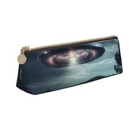FBGHHTY UFO at Night Print - Estuche triangular de gran capacidad para estudiantes, para uso diario, escuela, universidad