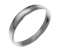 FBHDKJNFG Anillo de bodas, anillo de compromiso, anillo de c Alianza de boda de titanio con grabado de huellas dactilares, 3 mm, 4 mm y 6 mm, platino, varios tamaños(4MM,Q1/2)