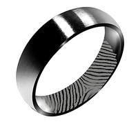 FBHDKJNFG Anillo de bodas, anillo de compromiso, anillo de c Anillo de titanio con grabado de huella dactilar, alianza de boda, anillo de compromiso negro de 3 mm y 7 mm, varios tamaños(7MM,H)