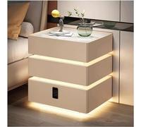 FBHDKJNFG for Bedroom Stylish End Side Table with Lights Premium Nightstand(D,40 * 40 * 62cm)