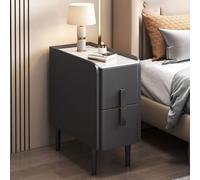 FBHDKJNFG for Bedroom Stylish End Side Table with Lights Premium Nightstand(Svart,40x40x50cm)