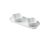 FBHDKJNFG Keramik-Soßenschälchen Blue and Amber Ceramic Compartment Plate For Sauce Dipping Snacks Seasoning Dried Fruit(A)