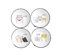 FBHDKJNFG Keramik-Soßenschälchen Cat Ceramic Seasoning Sauce Bowl Multicolor 2.3x10cm(Mix B)