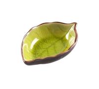 FBHDKJNFG Keramik-Soßenschälchen Ceramic Sauce and Seasoning Dishes with Ice Crack Glaze Leaf Design In Multicolor(Light Yellow)