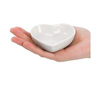 FBHDKJNFG Keramik-Soßenschälchen White Ceramic Heart Shape Sauce and Seasoning Dish with Dipping For Sushi Snacks