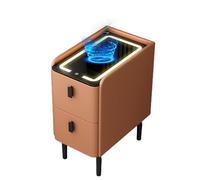 FBHDKJNFG mesas de Noche, Muebles de cabecera, for Bedroom Stylish End Side Table with Lights Premium Nightstand(Oranje)