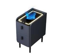 FBHDKJNFG mesas de Noche, Muebles de cabecera, for Bedroom Stylish End Side Table with Lights Premium Nightstand(Blauw)