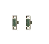 FBHFSUIEF 2 tiradores y pomos for cajones de muebles, for, for puertas armario con concha perla dorada(Stone Moss Green Single)