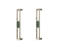 FBHFSUIEF 2 tiradores y pomos for cajones de muebles, for, for puertas armario con concha perla dorada(Stone Moss Green 128mm)