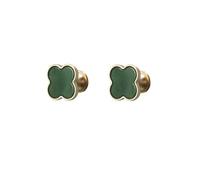 FBHFSUIEF 2 tiradores y pomos for cajones de muebles, for puertas cocina, gabinete piedra cristal lujo claro(Shitai Green Four Leaves)
