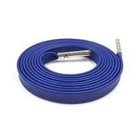 FBHFSUIEF Cordones elásticos, cordones for botas, for zapatos de cuero, for trabajo, metálicos, accesorios for(Blue Silver Tip,90cm)