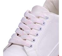 FBHFSUIEF Cordones for zapatos, cordones planos de repuesto poliéster, for colores, tejidos resistentes al desgarro, adecuados for lona, zapatos tabla, deportivos, botas, 1 par(Pearl White,140cm)