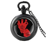 FBHFSUIEF Fullmetal Alchemist's Hand Reloj de Bolsillo de Cuarzo Vintage for Hombres y Mujeres Colgante Collar Reloj Regalo, Negro
