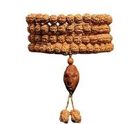 FBHFSUIEF Pulsera de Cuentas oración budistas, Pulsera, Collar pequeñas Rudraksha Mala 8 mm