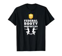 FBI Federal Booty Inspector - Divertida Parodi Camiseta gráfica económica, Hombre, Negro, XL