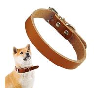 Fbinys Collar de Cuero para Perros, Collar Ajustable para Perro Mediano con Hebilla, Collares de Suministros para Mascotas para Perros medianos y Grandes, Regalo para Amantes de los Perros, y Padres