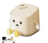 Fbinys Desktop Trash Can - Tiny Compact Waste Bin with Lid, Anti-Smell Push Open Design, Cute Space-Saving Trash Container for Bathroom, Kitchen, Car, Office Desk Organization