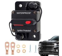 Fbinys Disyuntor con botón de reinicio, portafusibles impermeable, soporte de fusibles estéreo para coche, inversor de fusibles, amplificador de RV, interruptor de protección de sobrecarga para