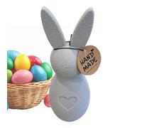 Fbinys Easter Bunny Embroidery - Pastoral Fabric Wall Hanging, Country Meadow Artwork with Appearance, Decorative Spring Home Accent, Stitched Linen Tapestry, Grassland Artwork for Apartment Nursery